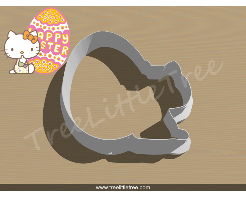 Hello Kitty with Easter Egg Cookie Cutter. Easter Cookie Cutter. Hello Kitty Cookie Cutter