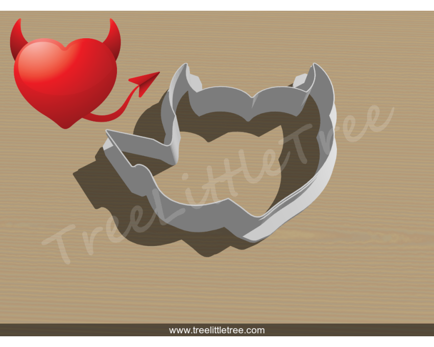 Evil Heart Cookie Cutter. Valentine's day Cookie Cutter