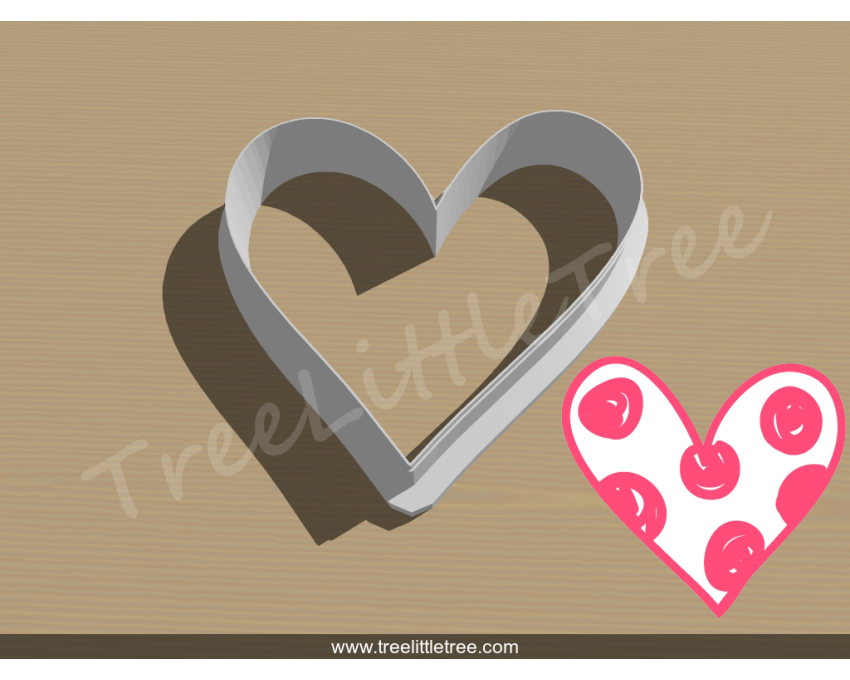 Cute Heart Style 2 Cookie Cutter. Valentine's day Cookie Cutter