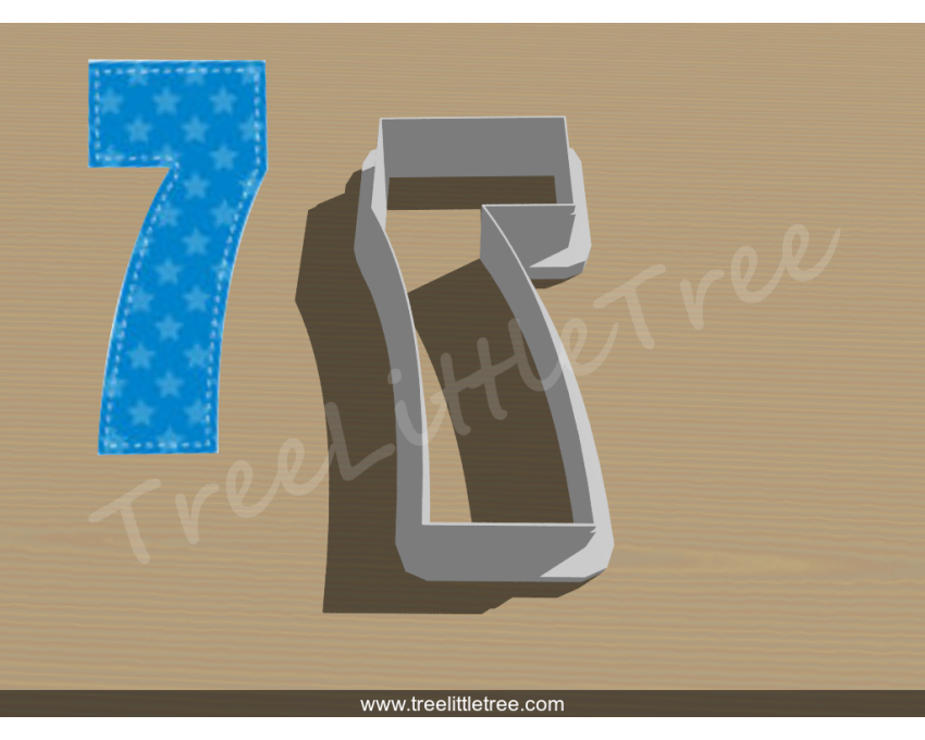Happy Number Seven Cookie Cutter. Number Cookie Cutter