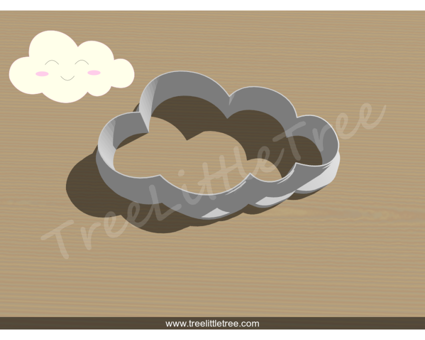 Cloud Style 1 Cookie Cutter. Babyshower Cookie Cutter