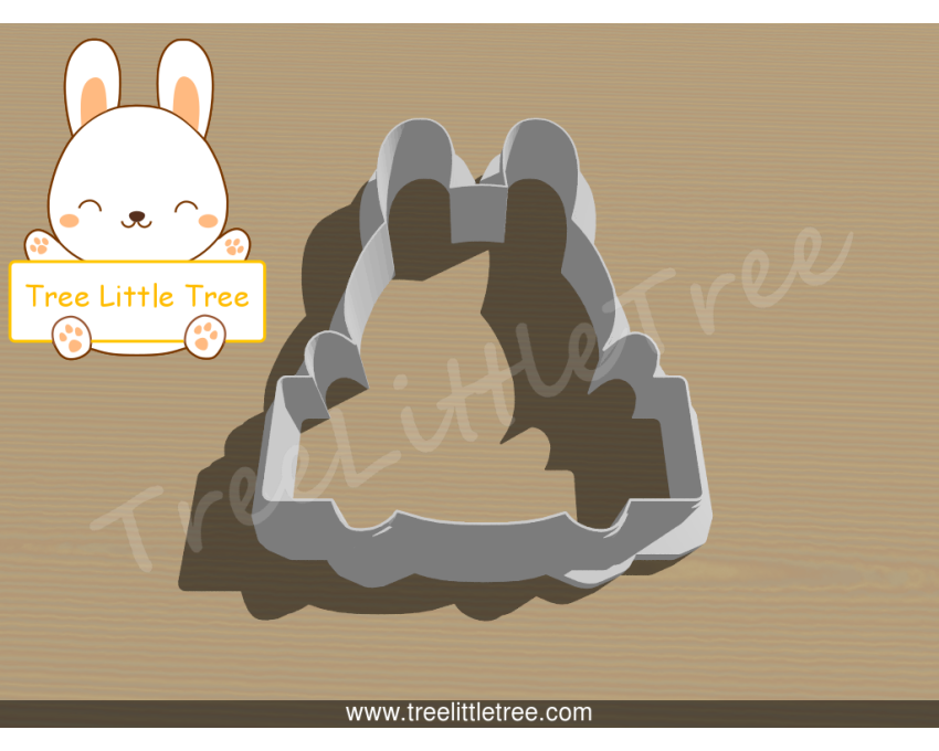 Happy Bunny Plaque Cookie Cutter. Easter Cookie Cutter. Animal Cookie Cutter