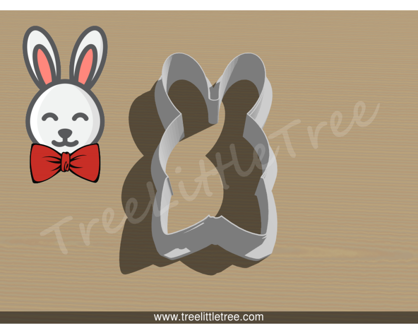Bunny with Bow Tie Cookie Cutter. Easter Cookie Cutter. Animal Cookie Cutter