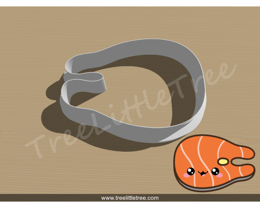 Salmon Steak Cookie Cutter. Summer Season Cookie Cutter. Steak Cookie Cutter