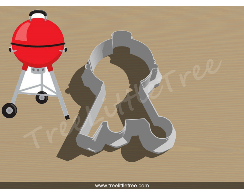 BBQ Grill With Lid Cookie Cutter. Summer Season Cookie Cutter. BBQ Cookie Cutter