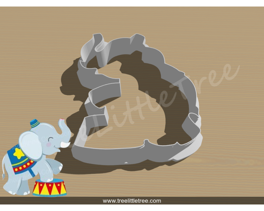 Circus Elephant Cookie Cutter. Baby Shower Cookie Cutter. Circus Baby Cookie Cutter