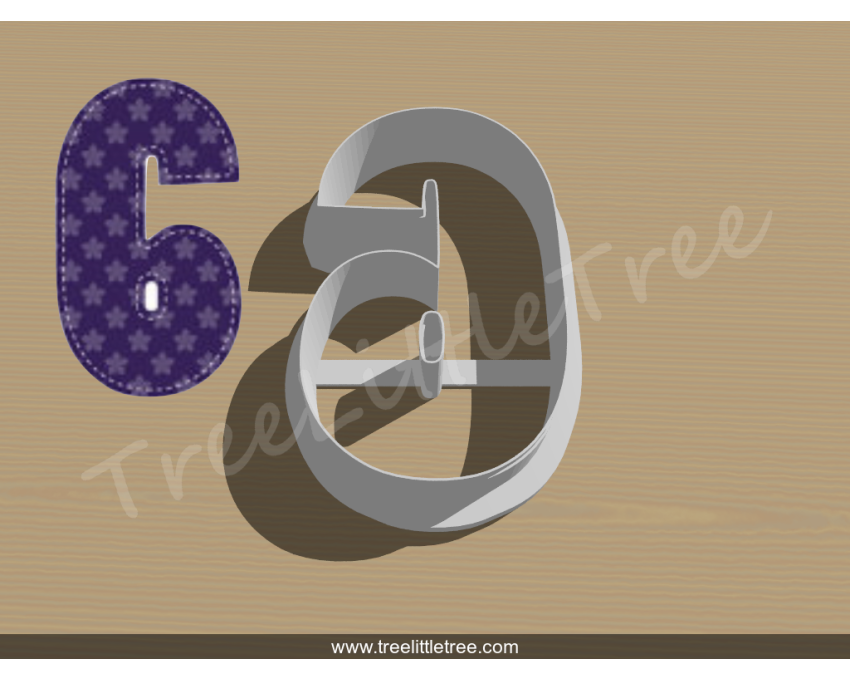 Happy Number Six Cookie Cutter. Number Cookie Cutter