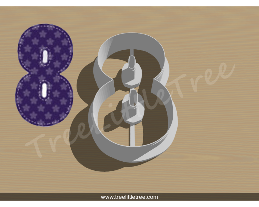 Happy Number Eight Cookie Cutter. Number Cookie Cutter