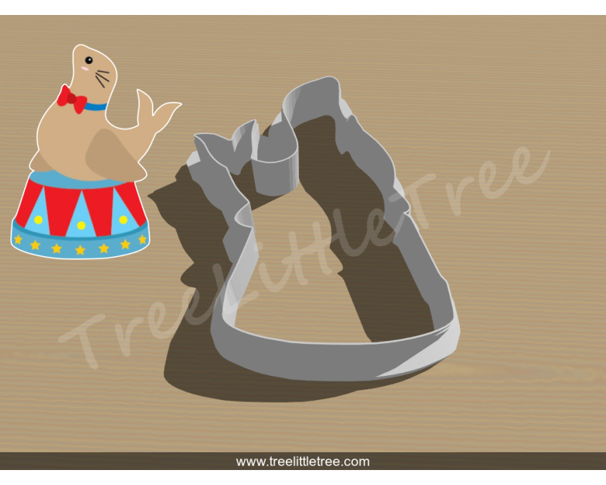 Circus Sea Lion Cookie Cutter. Baby Shower Cookie Cutter. Circus Baby Cookie Cutter