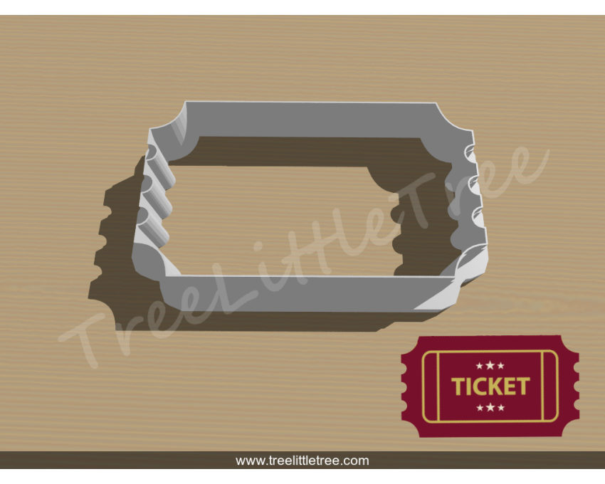 Ticket Style 3 Cookie Cutter. Movie Theme Cookie Cutter. Circus Theme Cookie Cutter. 