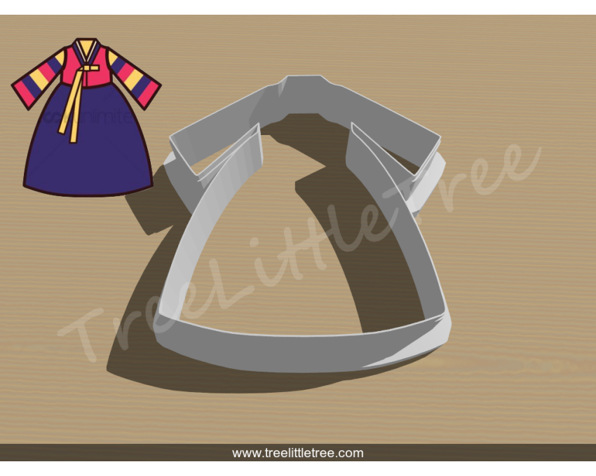 Korea Girl Hanbok Cookie Cutter. Korea Theme Cookie Cutter
