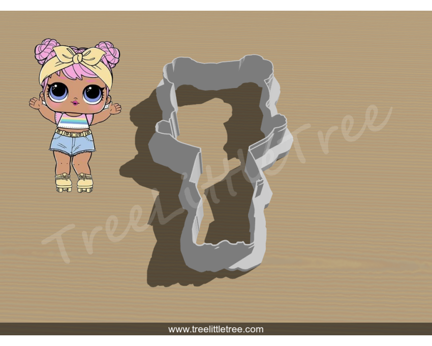 Skinny Tee Dawn Full Body Cookie Cutter. LOL Dolls Cookie Cutter
