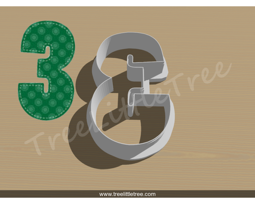 Happy Number Three Cookie Cutter. Number Cookie Cutter