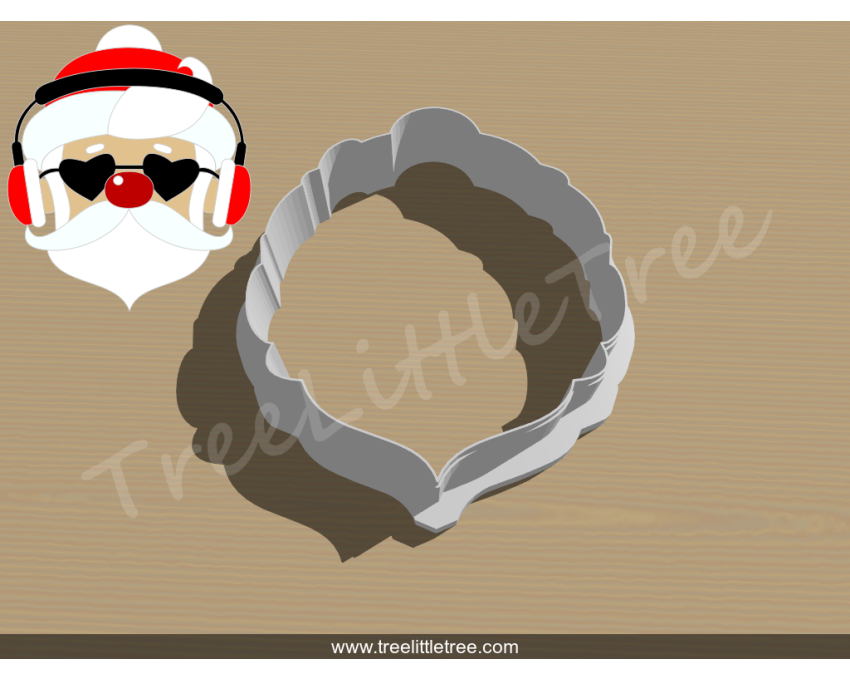 Hip Pop Santa Cookie Cutter. Christmas Cookie Cutter. 