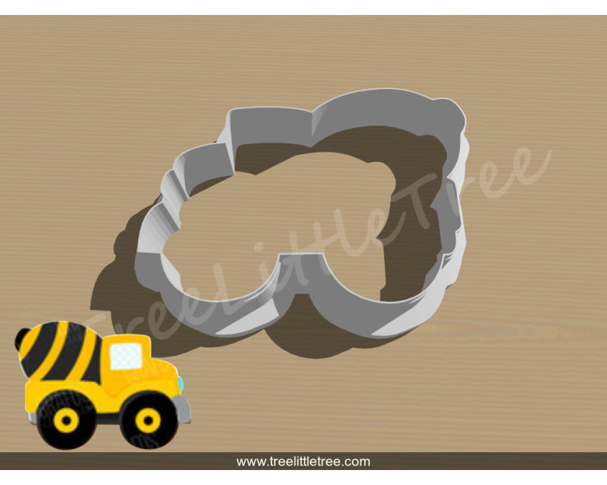 Concrete Agitator Truck Cookie Cutter. Car Cookie Cutter. Construction Truck Cookie Cutter