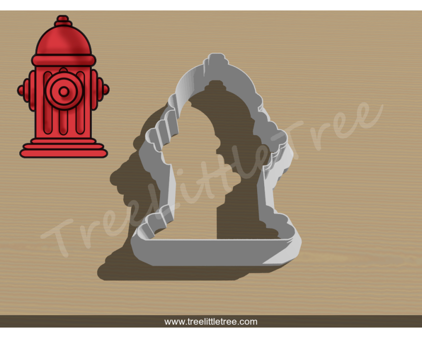 Fire Hydrant Cookie Cutter. Fire Rescue Theme Cookie Cutter