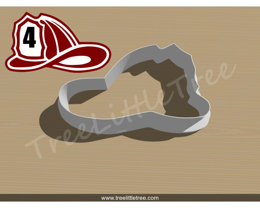Firefighter Helmet  Cookie Cutter. Fire Rescue Theme Cookie Cutter