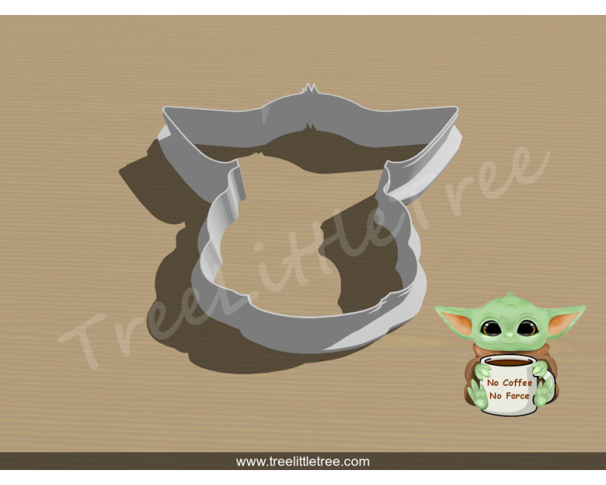 Yoda No Coffee No Force Cookie Cutter. Valentine's day Cookie Cutter. Star War Cookie Cutter