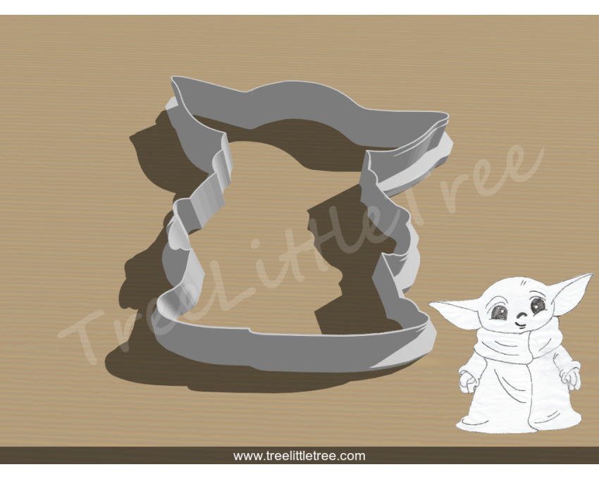 Standing Baby Yoda Cookie Cutter. Star War Cookie Cutter