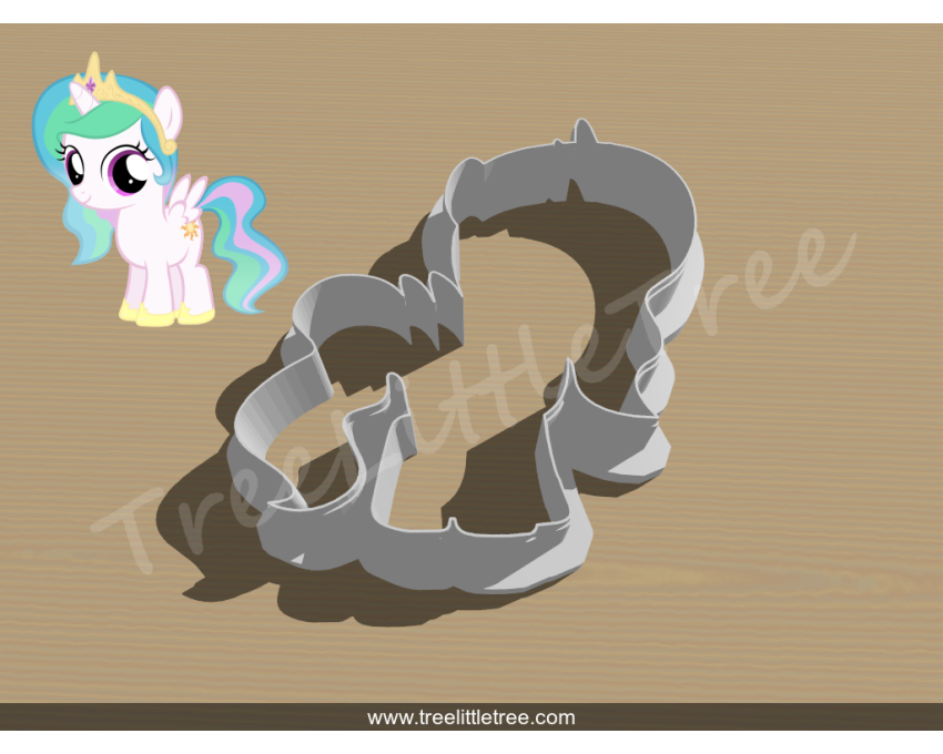 Princess Celestia Cookie Cutter. My Little Pony Cookie Cutter.  Cartoon Cookie Cutter