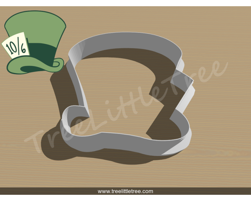 10/6 Hat Cookie Cutter. Alice in Wonderland Cookie Cutter