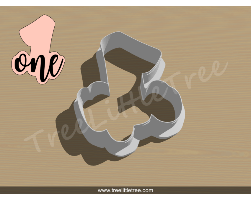 Lettered Number One Cookie Cutter. Number Cookie Cutter