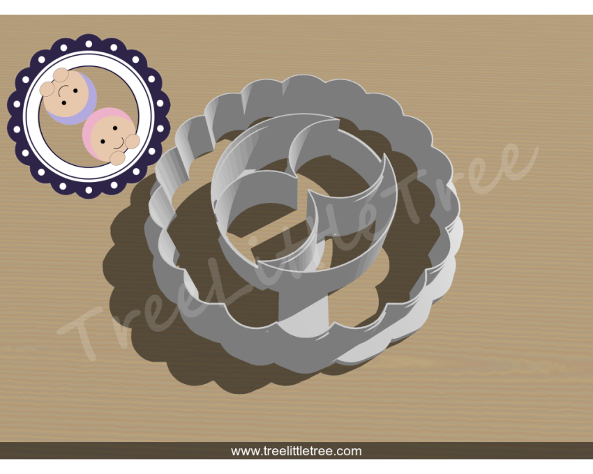 Twin Cookie Cutter. Baby Shower / Baptism Cookie Cutter