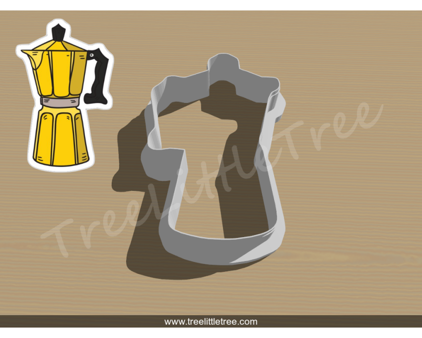 Italian Coffee Maker Cookie Cutter. Coffee Maker Cookie Cutter. Food Cookie Cutter. 