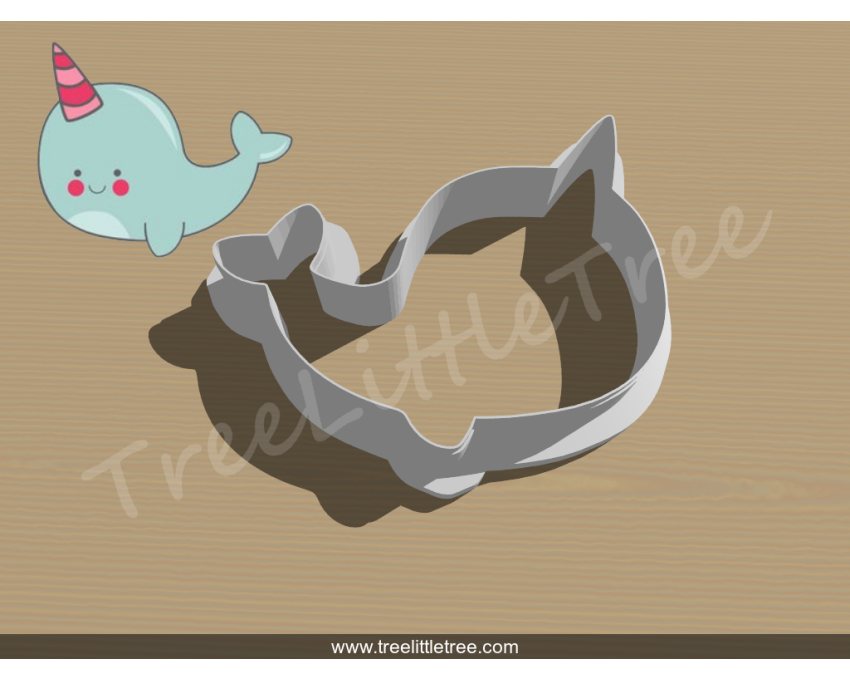 Narwhal Style 1 Cookie Cutter.  Animal Cookie Cutter