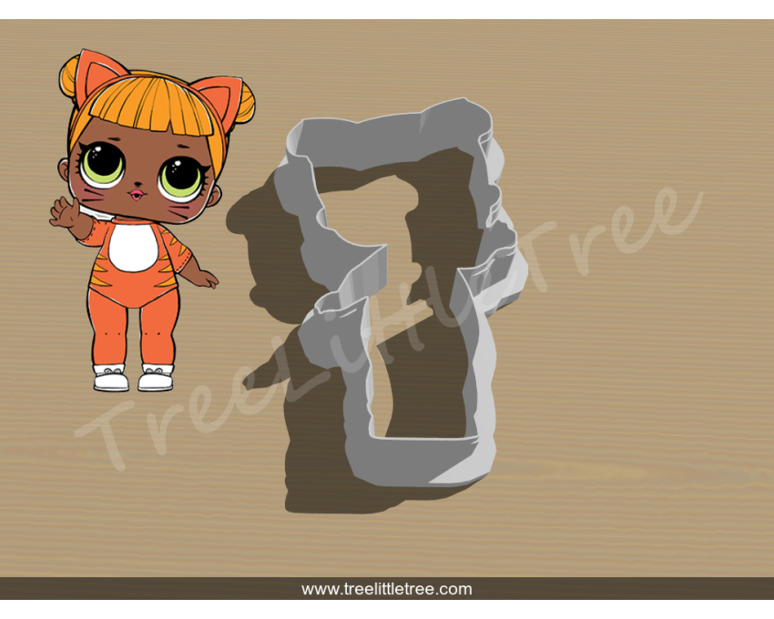 Baby Cat Full Body Cookie Cutter. LOL Dolls Cookie Cutter