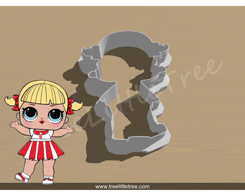 Cheer Captain Full Body Cookie Cutter. LOL Dolls Cookie Cutter
