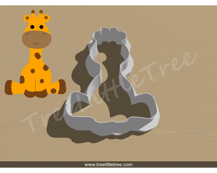 Sitting Giraffe Cookie Cutter. Animal Cookie Cutter