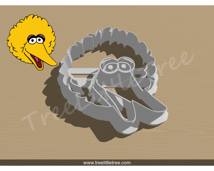 Big Bird Detailed Cookie Cutter. Cartoon Cookie Cutter. Sesame Street Cookie Cutter