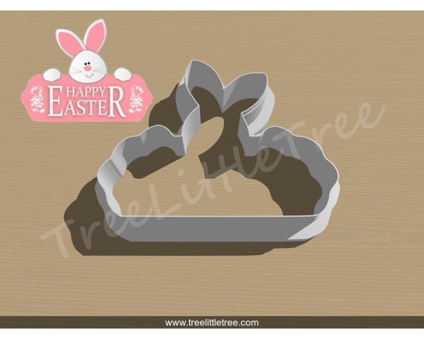 Bunny Plaque Cookie Cutter. Easter Cookie Cutter