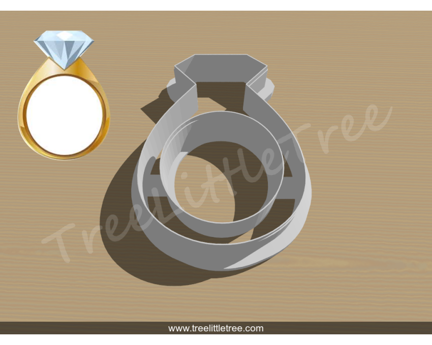 Engagement Ring Style 1 Cookie Cutter. Wedding Cookie Cutter, Engagement Cookie Cutter