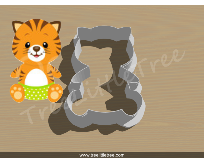 Baby Tiger Cookie Cutter. Baby Shower Cookie Cutter. Jungle Baby  Cookie Cutter