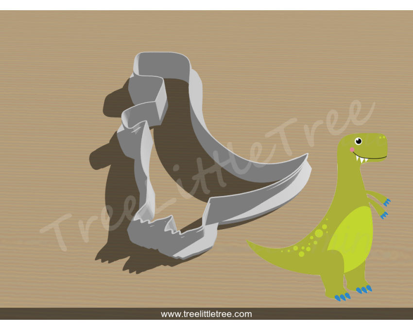 Dinosaur Style 5 Cookie Cutter. Animal Cookie Cutter