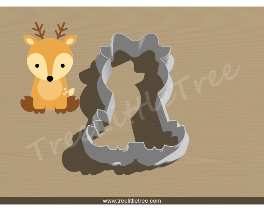 Baby Deer Cookie Cutter. Baby Shower Cookie Cutter. Jungle Baby  Cookie Cutter