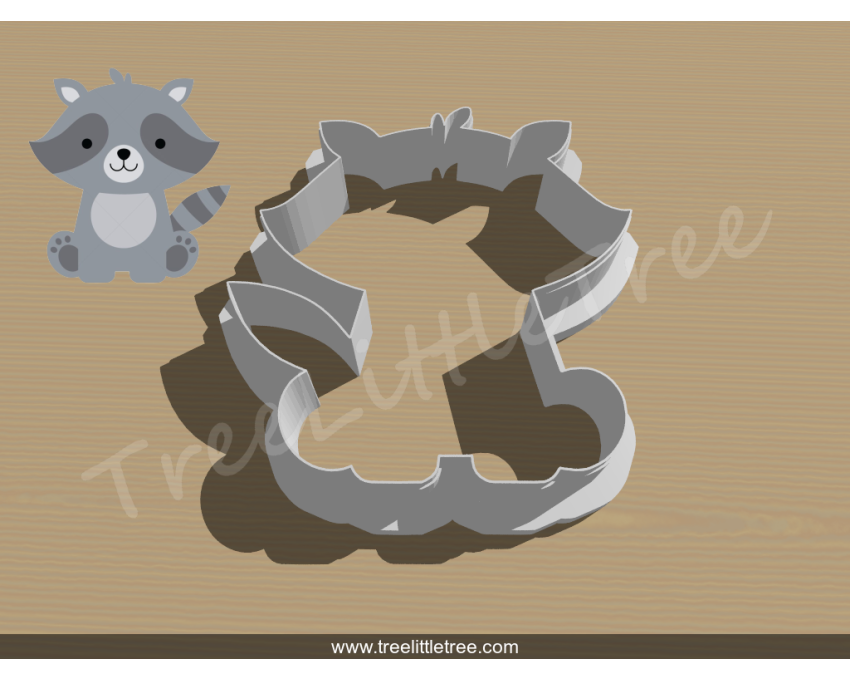 Baby Raccoon Cookie Cutter. Baby Shower Cookie Cutter. Jungle Baby  Cookie Cutter