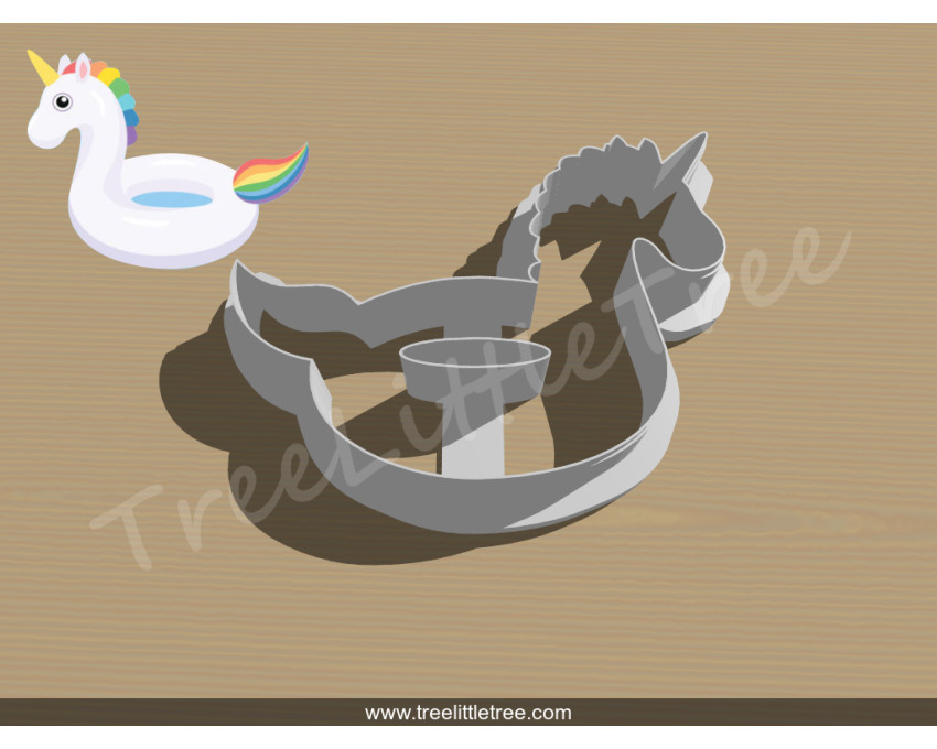 Unicorn Floatie Detailed Cookie Cutter. Unicorn Cookie Cutter. Summer Season Cookie Cutter