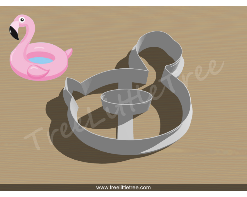 Flamingo Floatie Detailed Cookie Cutter. Floatie Cookie Cutter. Summer Season Cookie Cutter