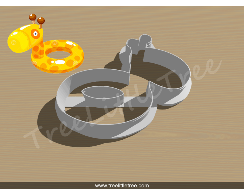 Giraffe Floatie Detailed Cookie Cutter. Floatie Cookie Cutter. Summer Season Cookie Cutter