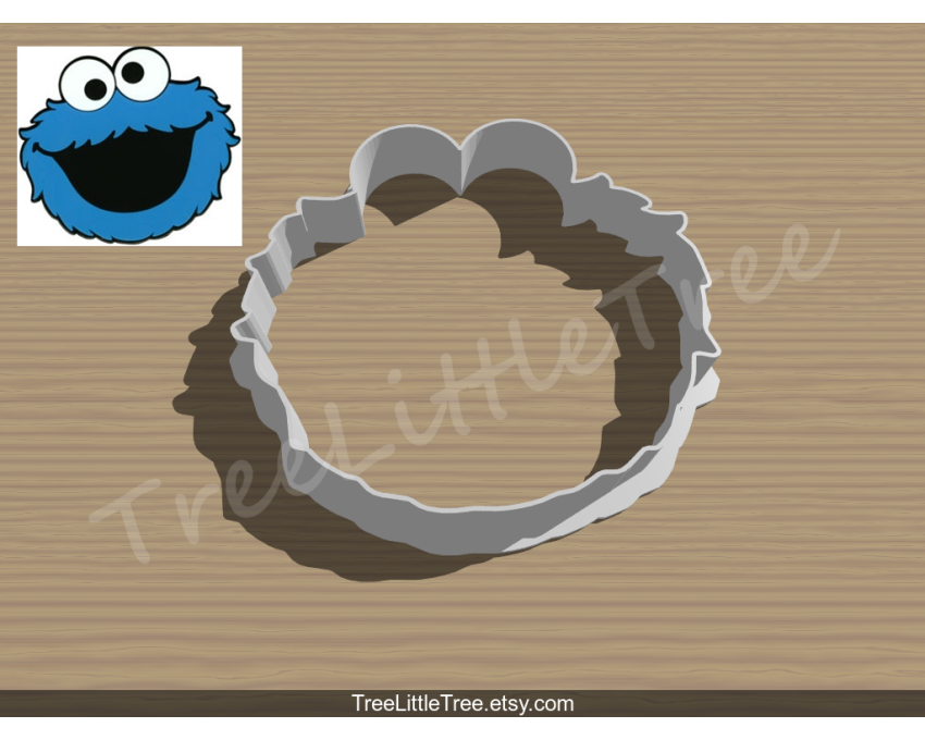 Cookie Monster Cookie Cutter. Cartoon Cookie Cutter. Sesame Street Cookie Cutter