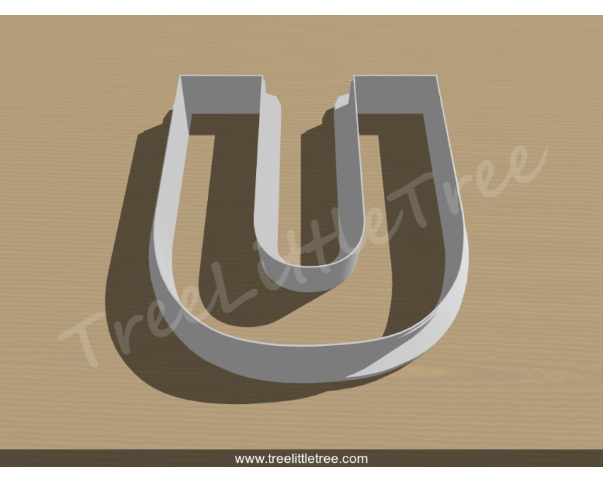 Letter U Cookie Cutter. Alphabet Cookie Cutter
