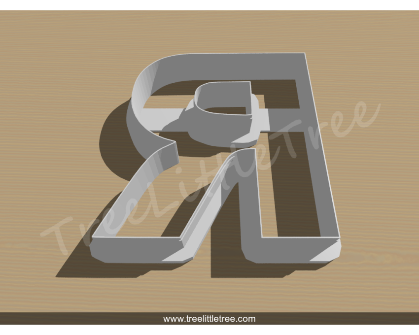 Letter R Cookie Cutter. Alphabet Cookie Cutter
