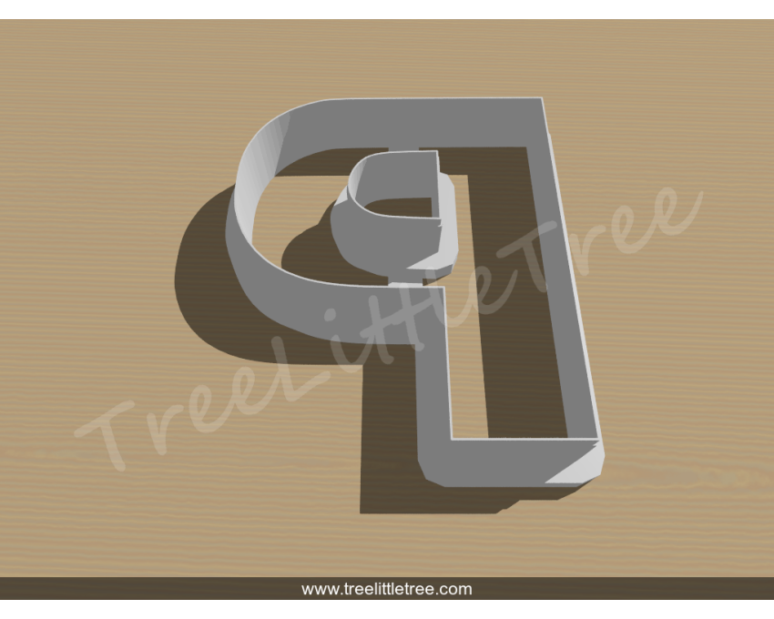 Letter P Cookie Cutter. Alphabet Cookie Cutter