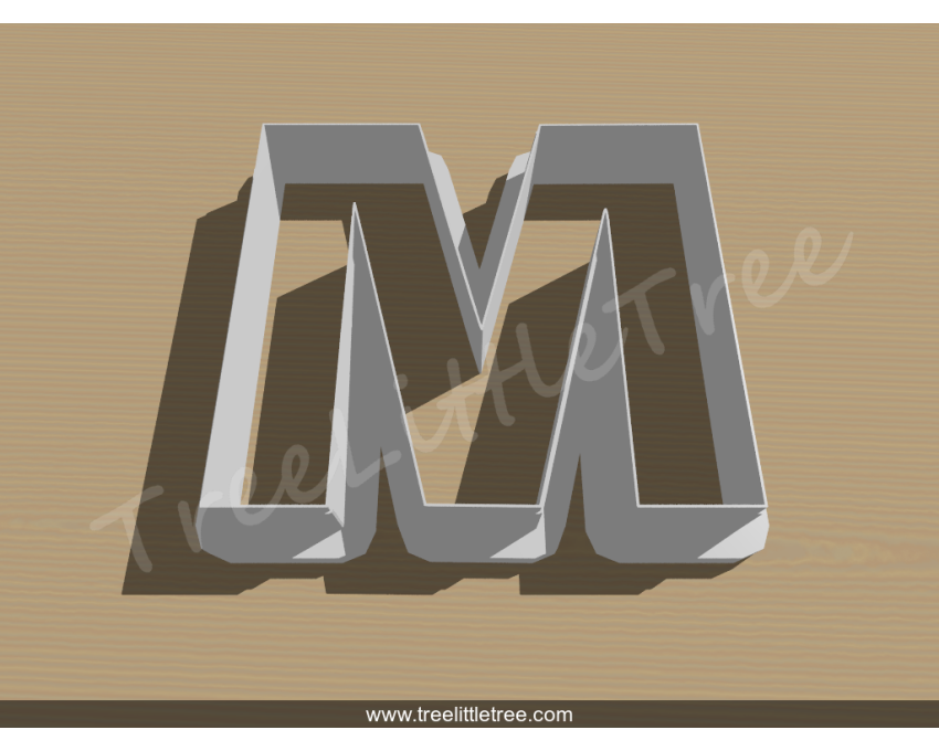 Letter M Cookie Cutter. Alphabet Cookie Cutter