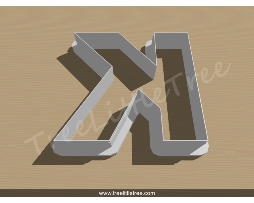 Letter K Cookie Cutter. Alphabet Cookie Cutter