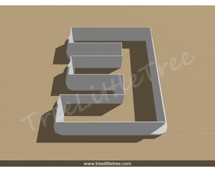 Letter E Cookie Cutter. Alphabet Cookie Cutter