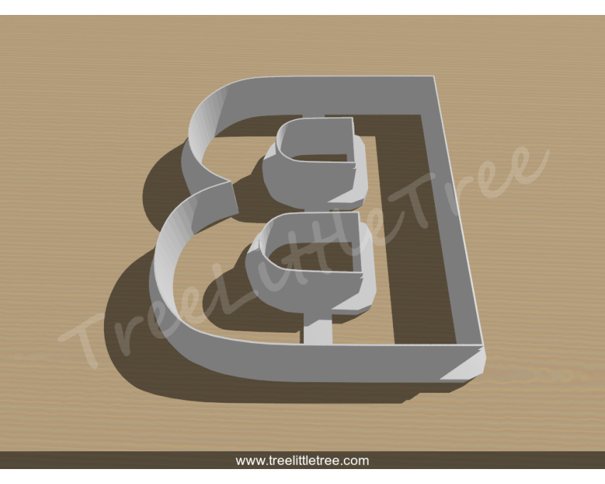 Letter B Cookie Cutter. Alphabet Cookie Cutter